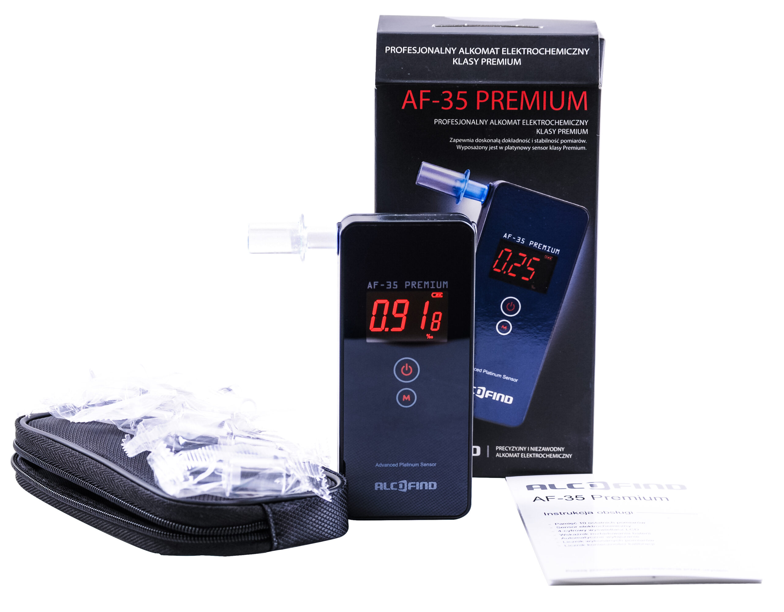 Alkomat marki AlcoFind AF-35 Premium z Dożywotnią Gwarancją oraz adiustacją w pakiecie